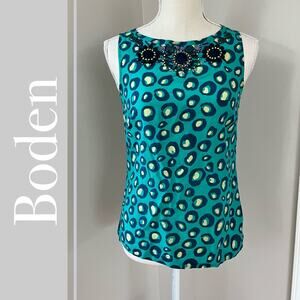 Boden Embellished Sleeveless Silk Blend Top